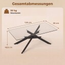 Rektangulært glass salongbord – svart 120 x 60 cm