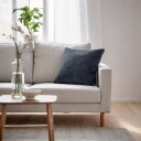Pyntepute 45x45 cm   Støvet blå sofapute med fløyelslook   Myk pute til sofaen   Borg Living