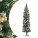  Kunstig Slankt Jule Tre med 150 LED Grønn og hvit 150 cm