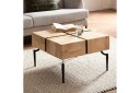 Sofabord Wohnling massivt tre 60 cm kube kvadratisk moderne stil lys brun   lys brun