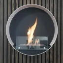 ScandiFlames Delaware rund veggfestet biopeis i hvit