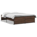  Sengeramme brun eik 135x190 cm konstruert tre og metall 8721102610967