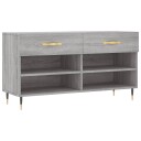 vidaXL Skoskap gr? sonoma 102x35x55 cm konstruert tre