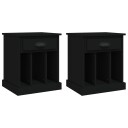 vidaXL Nattbord 2 stk svart 43x36x50 cm