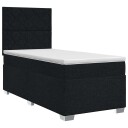 vidaXL Kontinentalseng med madrass Svart 90 x 200 cm Stoff