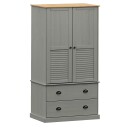 vidaXL Garderobe VIGO grå 90x55x176 cm heltre furu