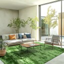 Ryetepper   Aranga Super Soft Fur olivengrønn Størrelse: 200 x 290 cm