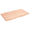  Bordplate lysebrun 100x60x2 cm behandlet eik naturlig kant 363953