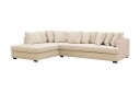 Rossita 4 seters Venstrevendt L formet Dyp Sjeselongsofa med Hel Pute i Chenille   Beige