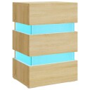 vidaXL LED-nattbord sonoma eik 45x35x67 cm konstruert tre