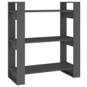 vidaXL Bokhylle/romdeler gr? 80x35x91 cm heltre furu