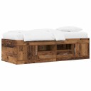 vidaXL Sengeramme med oppbevaring med skuff Gammelt tre 80 x 200 cm