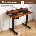 Justerbart elektrisk ståbord med skjermstativ 100x60 cm