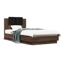  Sengeramme med hodegavl brun eik 90x190 cm konstruert tre 8721012277090