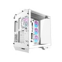 Darkflash DY470 Miditower Kabinett med 4x ARGB-vifter og GPU-støtte - Hvit