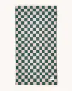 Maison Deux Checkerboard XL Pledd Mørk grønn/Rosa