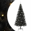  Juletre med 300 LED med stativ Svart 210 cm PVC