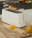 Alessi Plissé Dobbel Brødrister Hvit med Briochevarmer 1700W