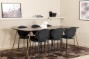 Venture Home Spisegruppe Pipaon 190 cm inkl. 6 Capmany Stoler Svart/Kobber