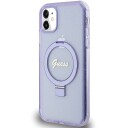 Guess Guhmn61hrsgsu Iphone 11 / Xr 6.1" Fioletowy/Purple Hardcase Ring Stand Script Glitter Magsafe