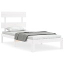 vidaXL Sengeramme med hodegavl hvit 3FT single heltre 8720845986674