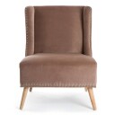 Stol Elegant velour m/sølvnagler mokka