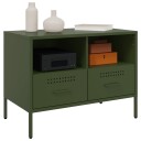  TV-benk olivengrønn 68x39x43,5 cm kaldvalset stål 843050