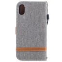 iPhone X / iPhone XS To Nyansers Jeans Lommebok-deksel Grå