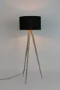 Zuiver - Tripod Wood Gulvlampe - Svart   Unoliving