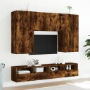 vidaXL Vegghengte TV-benker 2 stk røkt eik 100x30x30 cm konstruert tre 8721012254756