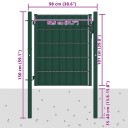  Gjerdeport PVC og stål 100x100 cm grønn