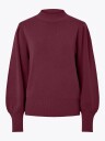 Y.A.S Fonny Long Sleeve Knit Pullover Burgunder S