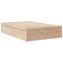  Sengeramme uten madrass hvit 135x190 cm heltre furu 8721102672828