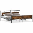  Sengeramme i metall uten madrass røkt eik 193x203 cm 3325116