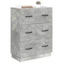vidaXL Skuffeskap Betonggrå 66 x 34,5 x 87 cm Konstruert tre