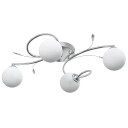 vidaXL Taklampe med runde glasskjermer for 4 G9 LED-lys