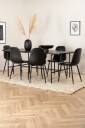 Venture Home   Spisegruppe Uno med 6 Polar spisestoler   Svart