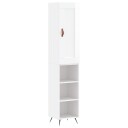 vidaXL Highboard høyglans hvit 34,5x34x180 cm konstruert tre 8720845497217