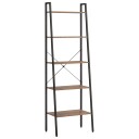 vidaXL Gulvhylle 5 etasjer m?rkebrun og svart 56x35x174 cm