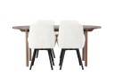 Venture Design Andy & Rosie spisegruppe Beige/natur 4 stoler & bord 180 x 90 cm