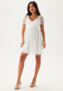 Bubbleroom Occasion Floral V-Neck Short Dress White 34