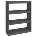 vidaXL Bokhylle/romdeler gr? 80x30x103,5 cm heltre furu