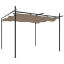 Pergola med uttrekkbar tak gråbrun 295x292x230 cm