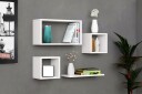 Vegghylle Babil 44x15 cm 4 Hyller   Hvit