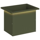 vidaXL Hageplantekasse med LED Olivengrønn 30 x 40 x 30 cm Stål
