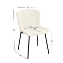 Stol HOME4YOU Manolo Hvit bouclé - Hvit