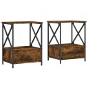 vidaXL Nattbord 2 stk røkt eik 50x41x65 cm konstruert tre
