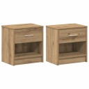  Nattbord 2 stk med skuff artisan eik 39x28x41 cm