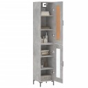 vidaXL Highboard betonggrå 34,5x34x180 cm konstruert tre 8720845498115