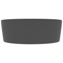 vidaXL Luksuriøs servant med overløp matt mørkegrå 36x13 cm keramisk